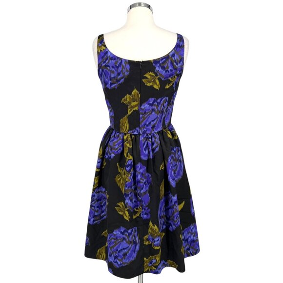 Becky & Max Fit and Flare Black Floral Print Sleeveless Scoop Neck Dress Size 6 - Picture 8 of 13